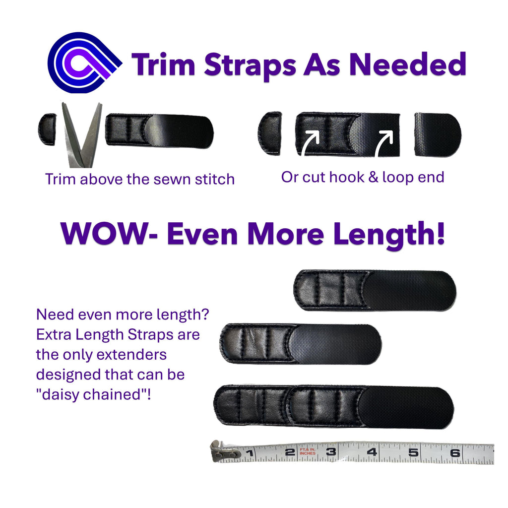 Shoe strap extender for arthritis wide feet edema hook and loop shoes