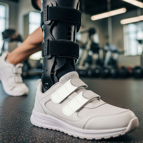 AFO in Velcro shoe with strap extenders
