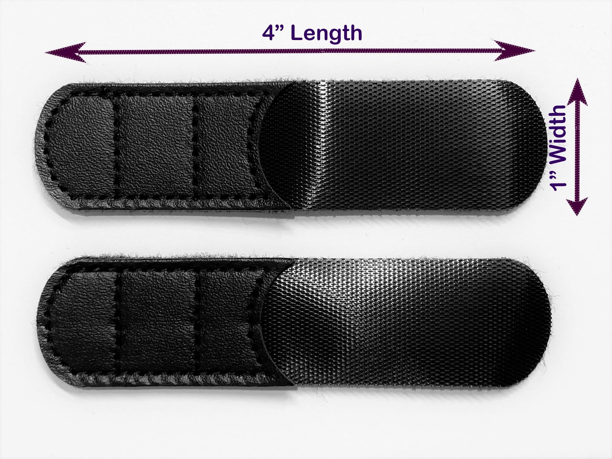 Black shoe strap extender for AFO and orthotic shoes — extra length